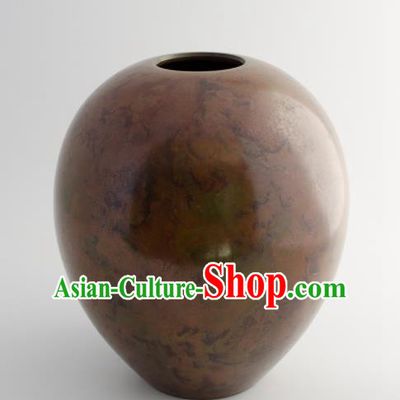 Chinese Handmade Bronze Flower Vase Traditional Red Copper Craft Decoration
