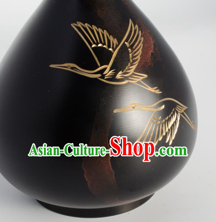 Chinese Handmade Bronze Flower Vase Traditional Black Copper Craft Decoration Chinese Handmade Bronze Flower Vase Traditional Black Copper Craft Decoration