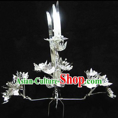 Chinese Traditional Handmade Miao Nationality Phoenix Hair Crown Silver Hairpins Ethnic Wedding Hair Accessories for Women