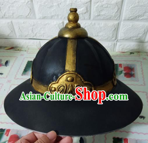 Chinese Handmade Traditional Ming Dynasty Imperial Guards Helmet Ancient Blades Hat for Men Chinese Handmade Traditional Ming Dynasty Imperial Guards Helmet Ancient Blades Hat for Men