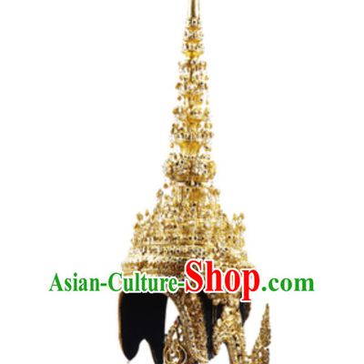 Traditional Thailand Crown Classical Tower Headdress Handmade Thai Hat