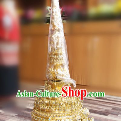 Traditional Thailand Classical Tower Crown Handmade Thai Hat