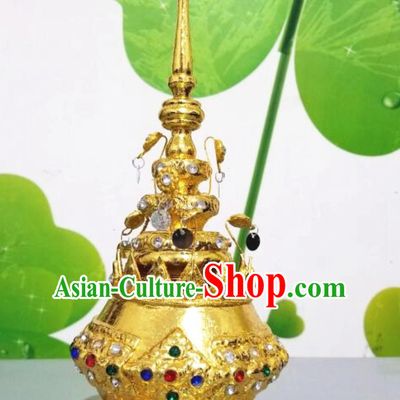 Traditional Thailand Crown Classical Tower Headdress Handmade Thai Hat
