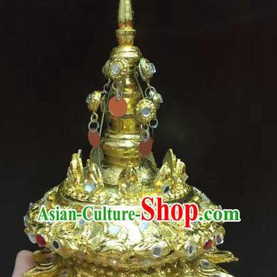 Traditional Thailand Crown Classical Tower Headdress Handmade Thai Hat