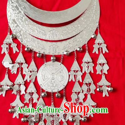 Chinese Handmade Traditional Miao Nationality Tassel Necklace Ethnic Wedding Accessories for Women