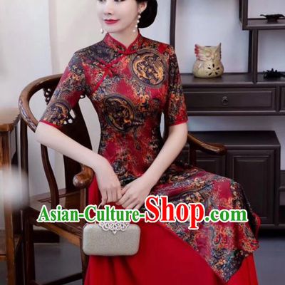 Chinese Traditional Qipao Dress Cheongsam National Costumes for Women