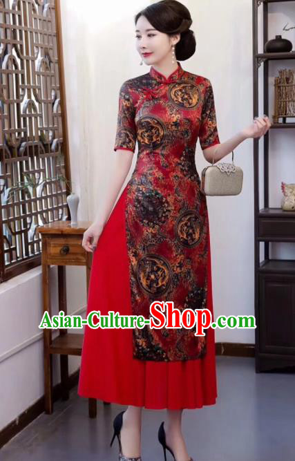 Chinese Traditional Qiapo Dress Cheongsam National Costumes for Women Chinese Traditional Qiapo Dress Cheongsam National Costumes for Women