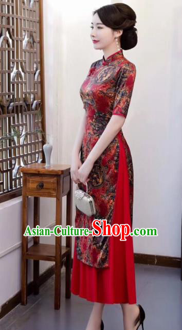 Chinese Traditional Qiapo Dress Cheongsam National Costumes for Women Chinese Traditional Qiapo Dress Cheongsam National Costumes for Women