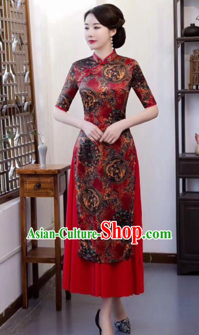 Chinese Traditional Qiapo Dress Cheongsam National Costumes for Women Chinese Traditional Qiapo Dress Cheongsam National Costumes for Women