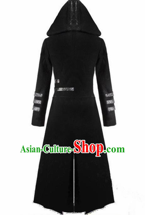 European Medieval Traditional Costume Europe Court Black Coat for Men European Medieval Traditional Costume Europe Court Black Coat for Men