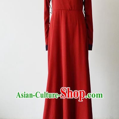 Traditional Europe Middle Ages Female Red Dress Halloween Cosplay Stage Performance Costume for Women