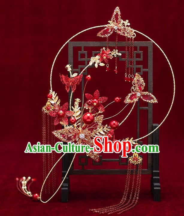 Chinese Traditional Wedding Palace Fans Ancient Bride Prop Red Round Fan for Men Chinese Traditional Wedding Palace Fans Ancient Bride Prop Red Round Fan for Men