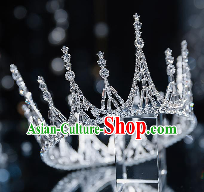 Top Grade Bride Round Zircon Royal Crown Wedding Hair Accessories for Women Top Grade Bride Round Zircon Royal Crown Wedding Hair Accessories for Women