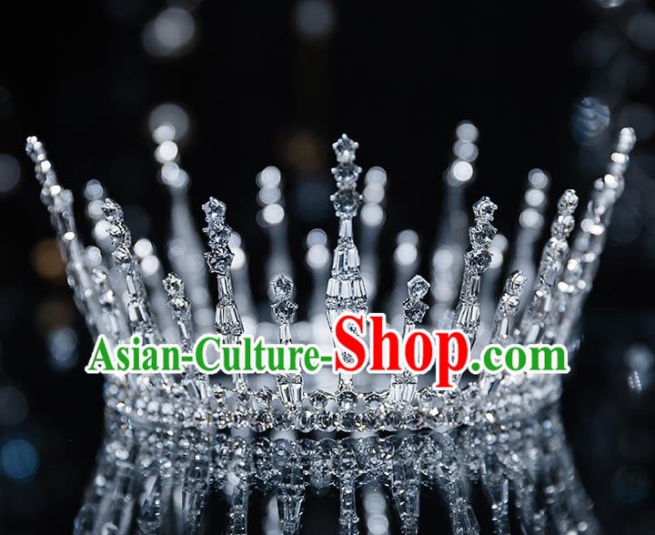 Top Grade Bride Zircon Round Royal Crown Wedding Hair Accessories for Women Top Grade Bride Zircon Round Royal Crown Wedding Hair Accessories for Women