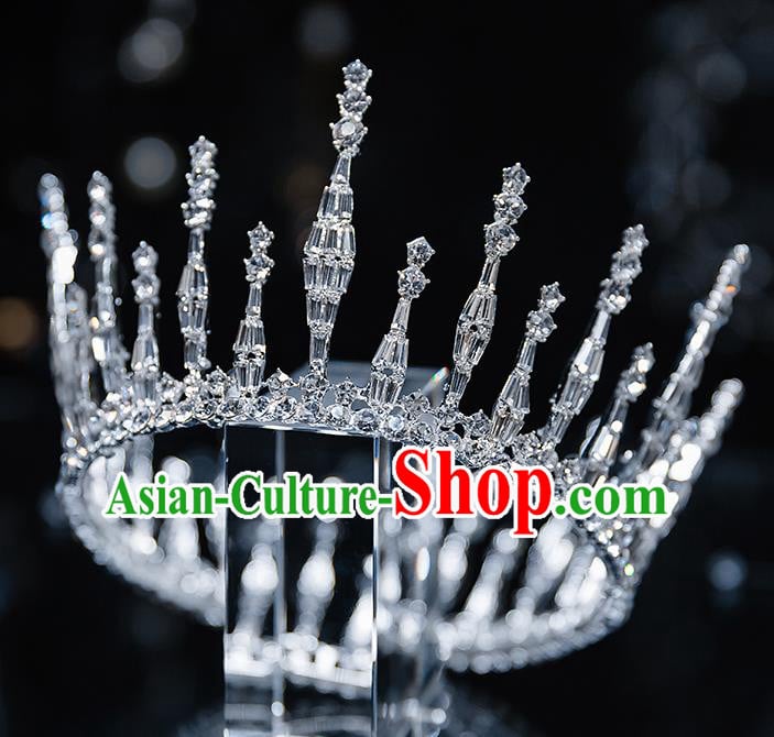Top Grade Bride Zircon Round Royal Crown Wedding Hair Accessories for Women Top Grade Bride Zircon Round Royal Crown Wedding Hair Accessories for Women