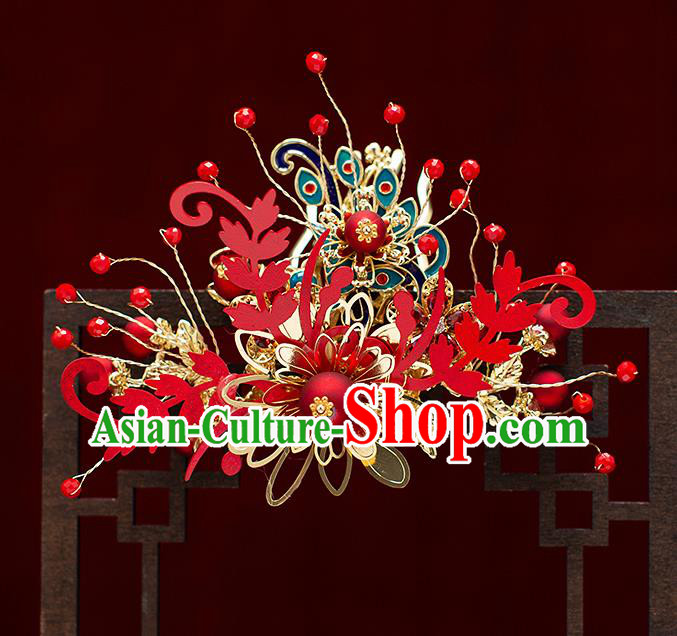 Top Chinese Traditional Wedding Hair Comb Bride Handmade Hairpins Hair Accessories Complete Set Top Chinese Traditional Wedding Hair Comb Bride Handmade Hairpins Hair Accessories Complete Set