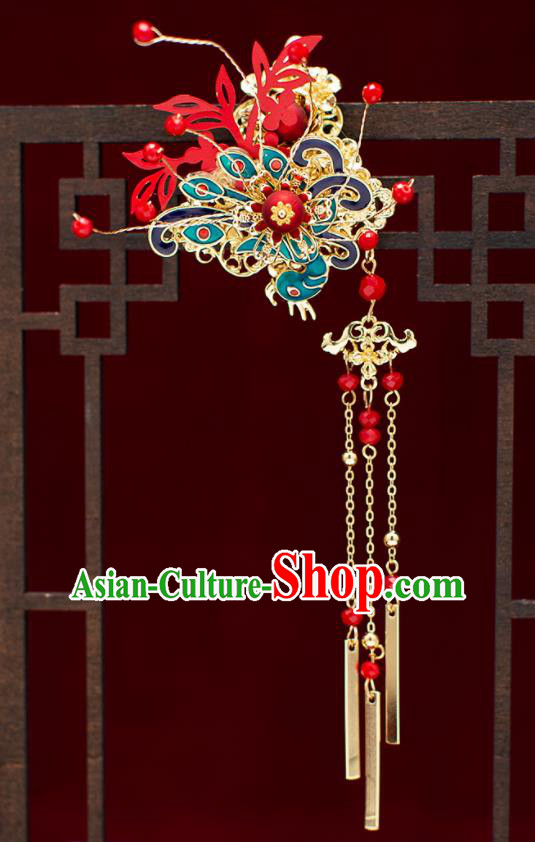 Top Chinese Traditional Wedding Hair Comb Bride Handmade Hairpins Hair Accessories Complete Set Top Chinese Traditional Wedding Hair Comb Bride Handmade Hairpins Hair Accessories Complete Set