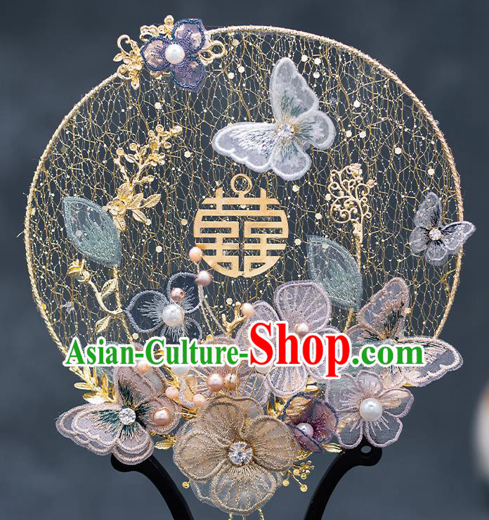 Chinese Traditional Wedding Palace Fans Ancient Bride Prop Round Fan for Men Chinese Traditional Wedding Palace Fans Ancient Bride Prop Round Fan for Men