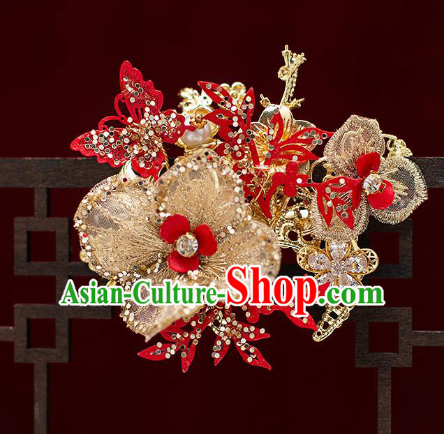 Top Chinese Traditional Wedding Hair Combs Bride Handmade Hairpins Hair Accessories Complete Set Top Chinese Traditional Wedding Hair Combs Bride Handmade Hairpins Hair Accessories Complete Set