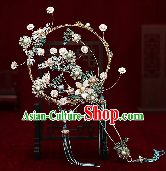 Chinese Traditional Wedding Prop Palace Fans Ancient Bride Round Fan for Men