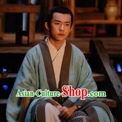 Chinese Ancient Tang Dynasty Taoist Priest Li Bi Drama the Longest Day in Chang An Jackson Yee Replica Costumes and Headpiece for Men