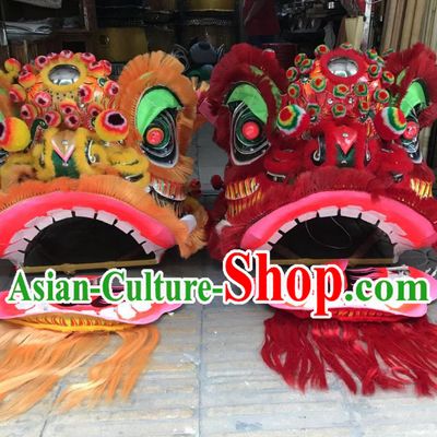 Traditional Fut San Lion Dance Costume 2 Complete Sets