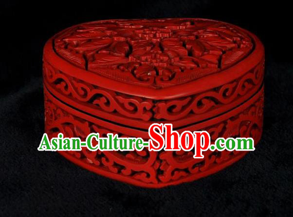 Traditional Chinese Handmade Lacquerware Carving Peony Box Craft Rouge Box Traditional Chinese Handmade Lacquerware Carving Peony Box Craft Rouge Box
