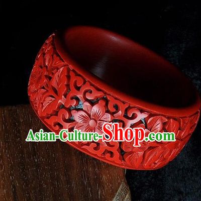 Traditional Chinese Handmade Bracelet Lacquerware Carving Bangle Craft