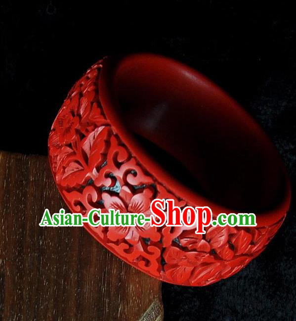 Traditional Chinese Handmade Bracelet Lacquerware Carving Bangle Craft Traditional Chinese Handmade Bracelet Lacquerware Carving Bangle Craft