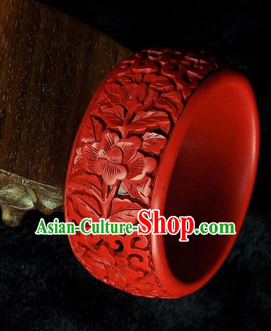 Traditional Chinese Handmade Bracelet Lacquerware Carving Bangle Craft Traditional Chinese Handmade Bracelet Lacquerware Carving Bangle Craft