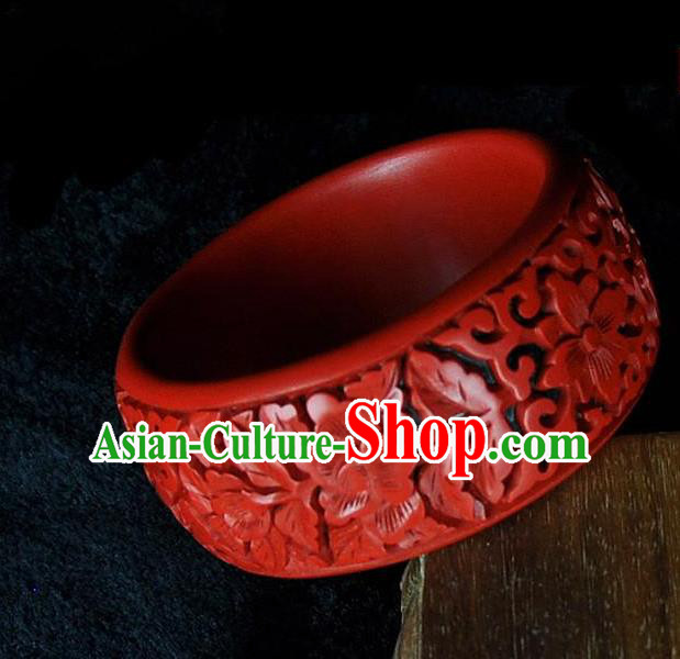 Traditional Chinese Handmade Bracelet Lacquerware Carving Bangle Craft Traditional Chinese Handmade Bracelet Lacquerware Carving Bangle Craft