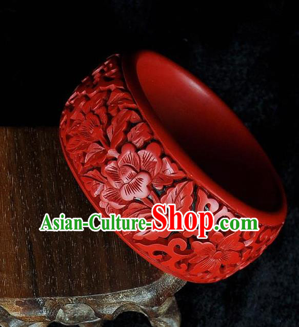 Traditional Chinese Handmade Bracelet Lacquerware Carving Bangle Craft Traditional Chinese Handmade Bracelet Lacquerware Carving Bangle Craft