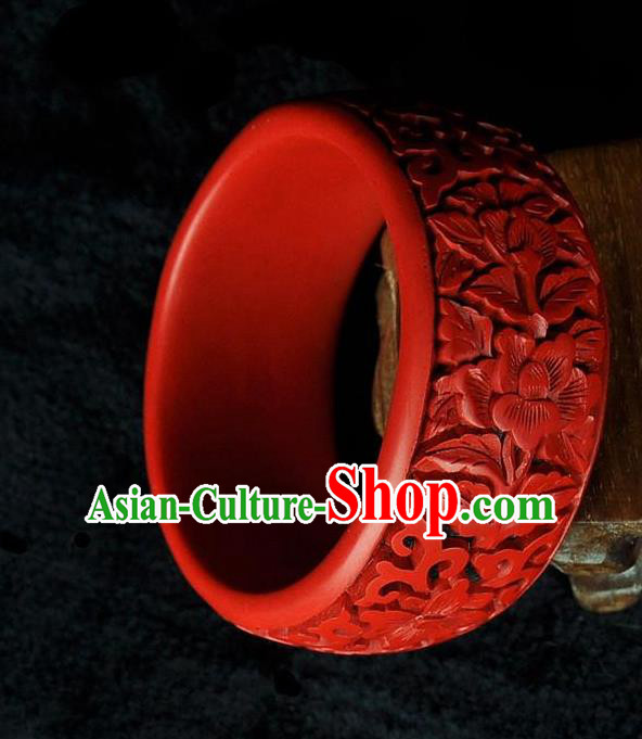 Traditional Chinese Handmade Bracelet Lacquerware Carving Bangle Craft Traditional Chinese Handmade Bracelet Lacquerware Carving Bangle Craft