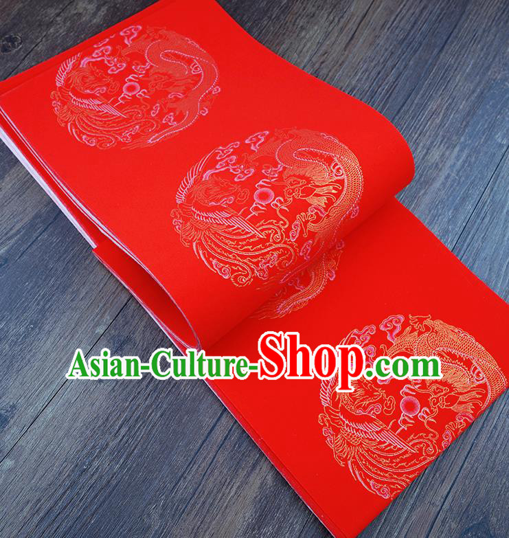 Traditional Chinese Spring Festival Couplet Paper Handmade Dragon Phoenix Pattern Red Scroll Paper Craft Traditional Chinese Spring Festival Couplet Paper Handmade Dragon Phoenix Pattern Red Scroll Paper Craft