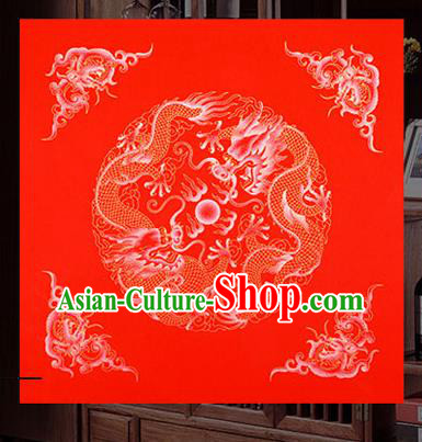 Traditional Chinese Spring Festival Red Paper Handmade Dragon Phoenix Pattern Couplet Paper Craft Traditional Chinese Spring Festival Red Paper Handmade Dragon Phoenix Pattern Couplet Paper Craft