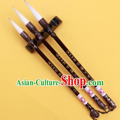 The Four Treasures of Study Bamboo Writing Brushes Chinese Calligraphy Sheep Hair Brush Pen