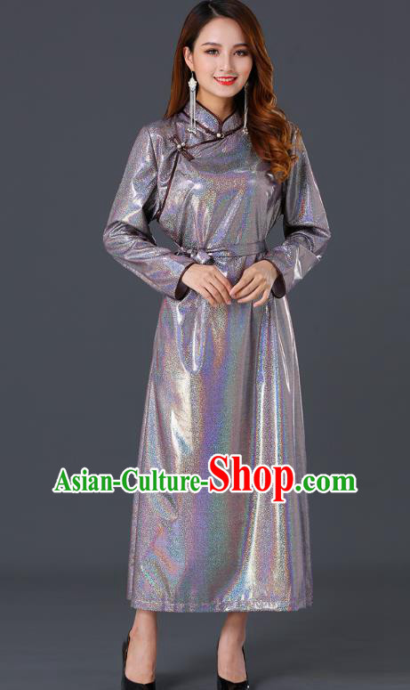 Chinese Traditional Mongolian Pink Dress Ethnic Woman Informal Costume Mongol Minority Garment Chinese Traditional Mongolian Pink Dress Ethnic Woman Informal Costume Mongol Minority Garment
