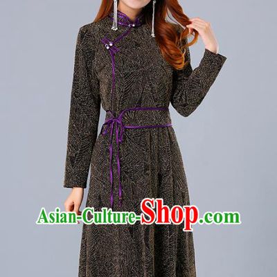 Traditional Chinese Woman Apparels Mongolian Nationality Dress Mongol Minority Garment Ethnic Informal Costume