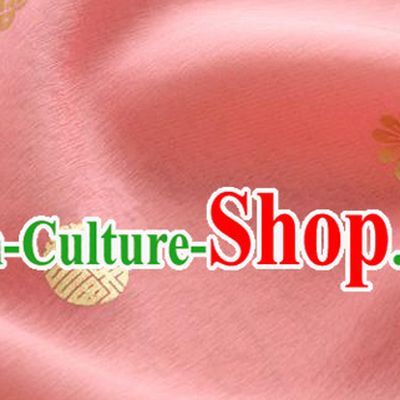 Asian Korea Traditional Longevity Chrysanthemum Pattern Peach Pink Silk Fabric Korean Fashion Hanbok Material