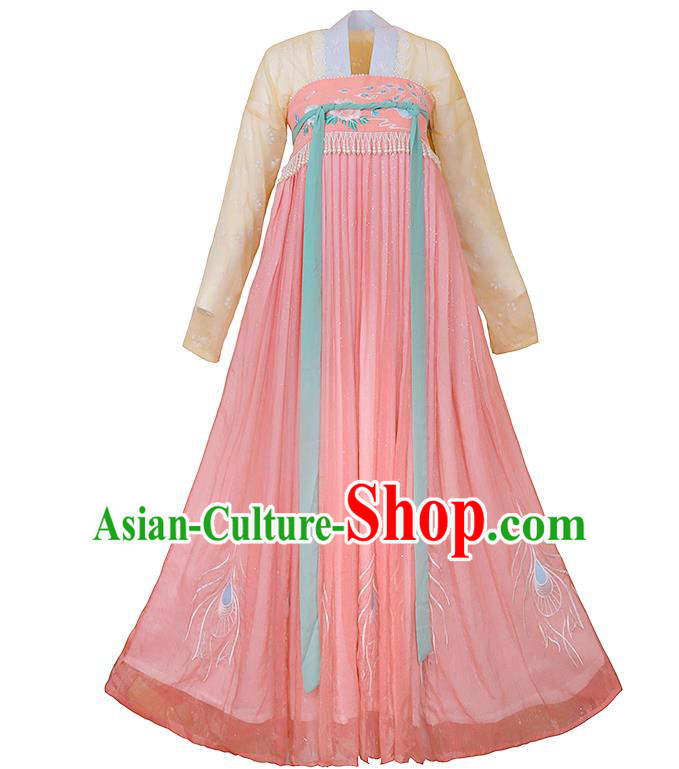Chinese Ancient Peri Costumes Traditional Hanfu Dress Tang Dynasty Princess Garment Chinese Ancient Peri Costumes Traditional Hanfu Dress Tang Dynasty Princess Garment