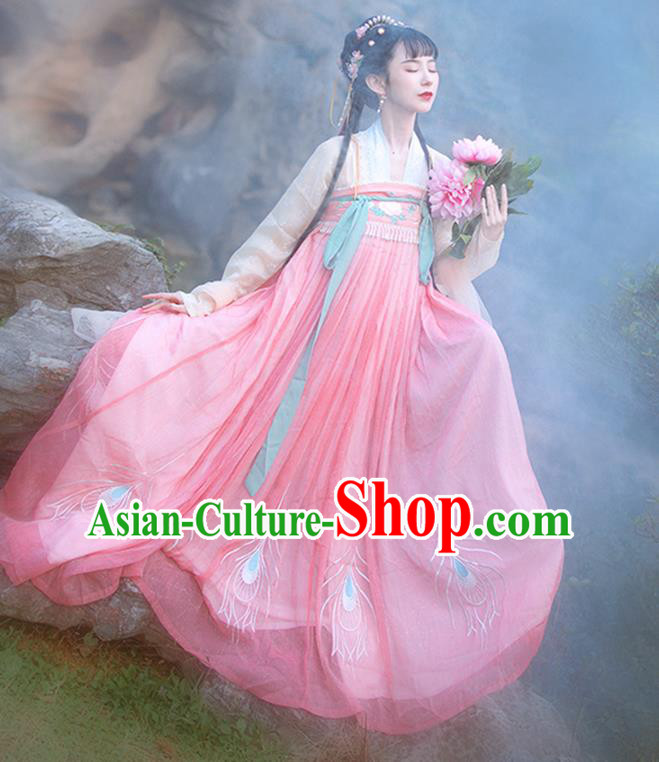 Chinese Ancient Peri Costumes Traditional Hanfu Dress Tang Dynasty Princess Garment Chinese Ancient Peri Costumes Traditional Hanfu Dress Tang Dynasty Princess Garment