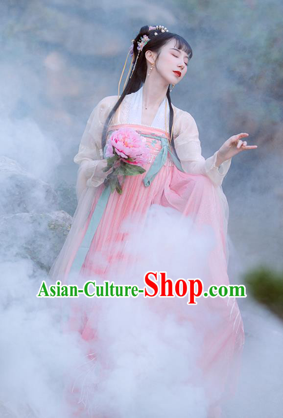 Chinese Ancient Peri Costumes Traditional Hanfu Dress Tang Dynasty Princess Garment Chinese Ancient Peri Costumes Traditional Hanfu Dress Tang Dynasty Princess Garment