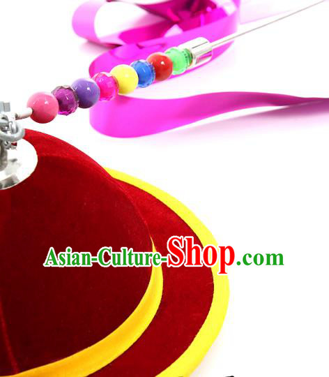Asian Korea Classical Dance Hat Korean Dance Headwear Folk Red Hat Asian Korea Classical Dance Hat Korean Dance Headwear Folk Red Hat