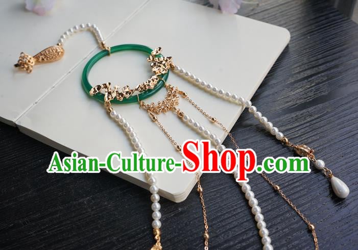 Handmade Chinese Women Jade Waist Accessories Classical Hanfu Pearls Tassel Belt Pendant Handmade Chinese Women Jade Waist Accessories Classical Hanfu Pearls Tassel Belt Pendant