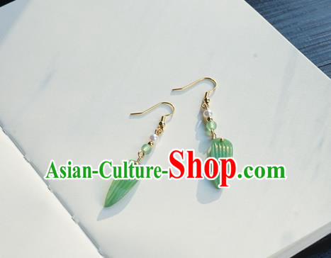 Handmade Chinese Women Hanfu Ear Accessories Ancient Court Eardrop Classical Bamboo Leaf Earrings Handmade Chinese Women Hanfu Ear Accessories Ancient Court Eardrop Classical Bamboo Leaf Earrings