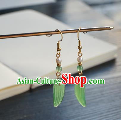 Handmade Chinese Women Hanfu Ear Accessories Ancient Court Eardrop Classical Bamboo Leaf Earrings Handmade Chinese Women Hanfu Ear Accessories Ancient Court Eardrop Classical Bamboo Leaf Earrings