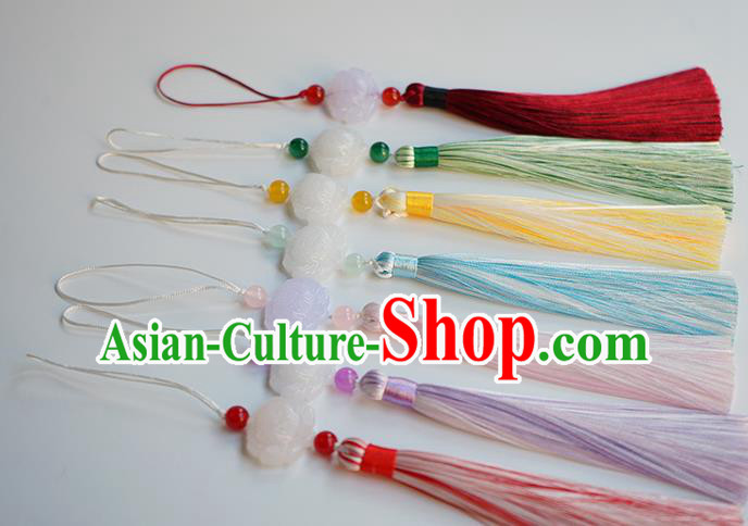 Chinese Classical Waist Accessories Ancient Hanfu White Lotus Tassel Pendant Chinese Classical Waist Accessories Ancient Hanfu White Lotus Tassel Pendant