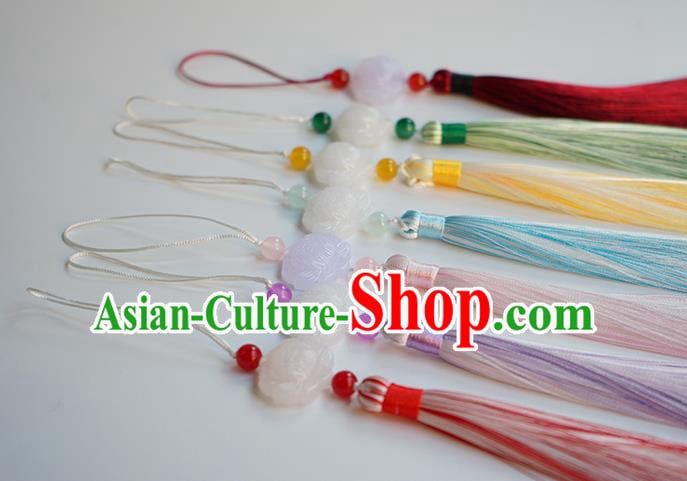 Chinese Classical Waist Accessories Ancient Hanfu White Lotus Tassel Pendant Chinese Classical Waist Accessories Ancient Hanfu White Lotus Tassel Pendant