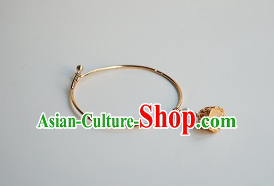 Chinese Classical Lotus Seedpod Bracelet Jewelry Accessories Ancient Hanfu Golden Bangle Chinese Classical Lotus Seedpod Bracelet Jewelry Accessories Ancient Hanfu Golden Bangle