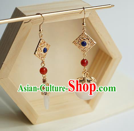 Handmade Chinese Classical Ring Ear Accessories Ancient Women Hanfu Court Earrings Handmade Chinese Classical Ring Ear Accessories Ancient Women Hanfu Court Earrings